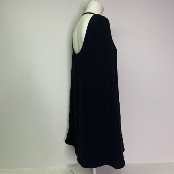 New Maje Decoller cape poncho high neck semisheer lace insert trapeze minidress - Picture 7 of 16